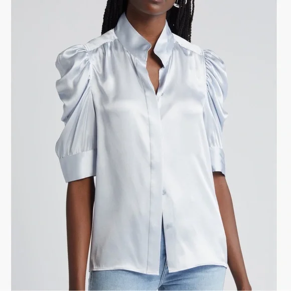 NWT Frame Button Up Silk Top - Picture 1 of 8